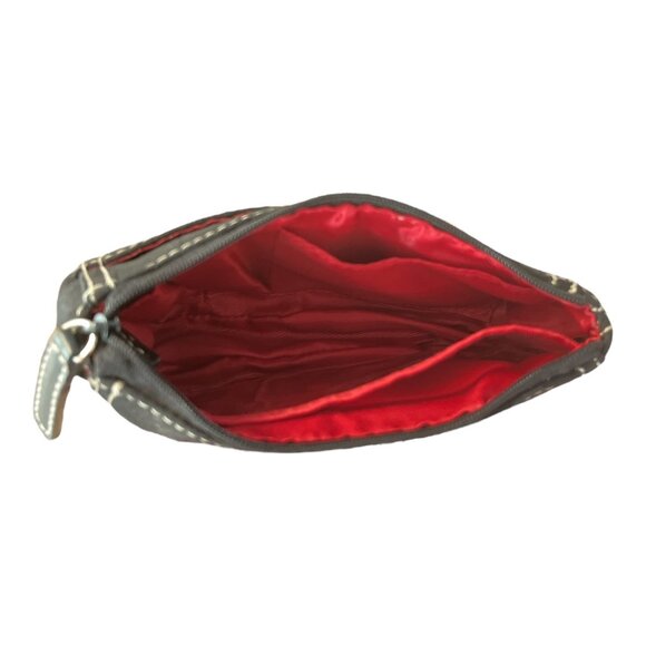 Set of 2 Vintage Nine West Makeup or Travel Pouches – Red Geometric & Black with - Picture 5 of 6